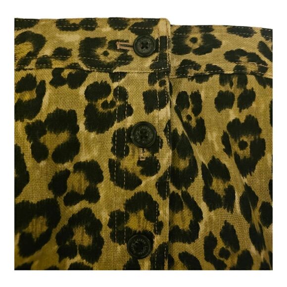 LAUREN RALPH LAUREN Leopard Linen Cotton Skirt - Size 8 - Picture 3 of 5